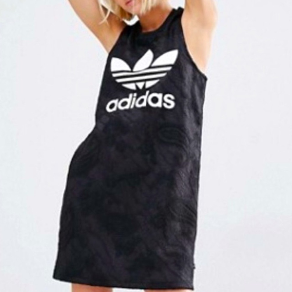 adidas Originals Bonded Lace Tonal Trefoil Logo Tank Dress